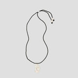 Floating Pearl Necklace Black Cord - Wear with style