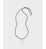 Floating Pearl Necklace Black Cord - Wear with style