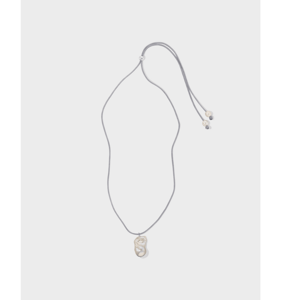 Floating Pearl Necklace Silver Cord - Wear with style