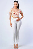 FLORAL CHIFFON SMOCKED SWEETHEART TOP - Wear with style