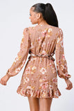 FLORAL CHIFFON V-NECK MINI DRESS - Wear with style