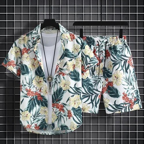 Floral Design men Beach short set - Wear with style
