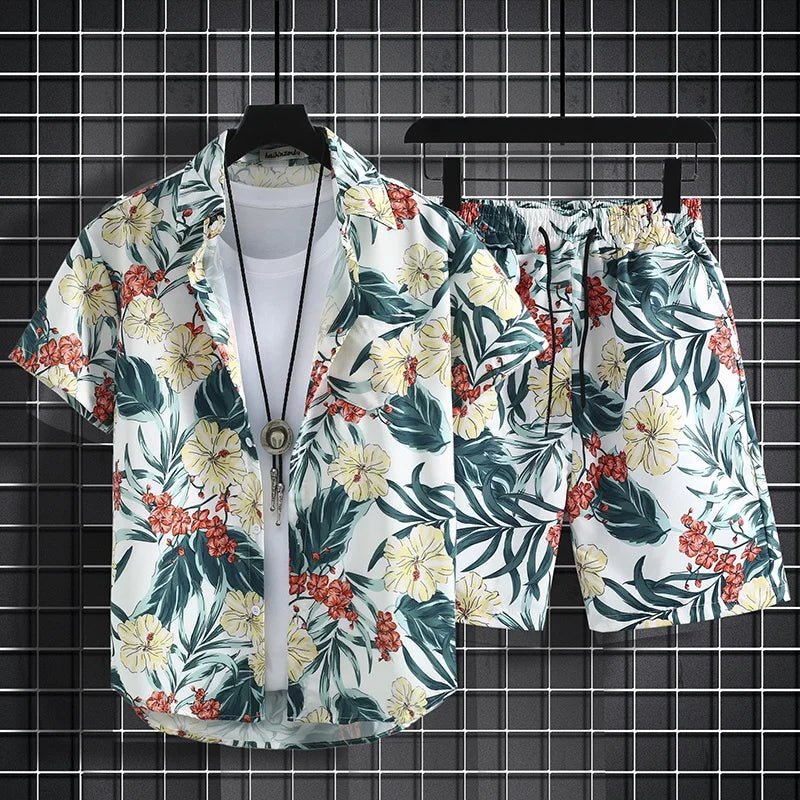 Floral Design men Beach short set - Wear with style