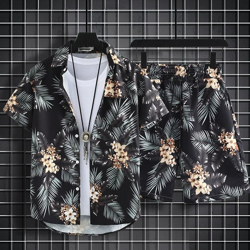 Floral Design men Beach short set - Wear with style
