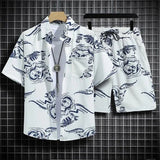 Floral Design men Beach short set - Wear with style