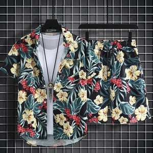 Floral Design men Beach short set - Wear with style