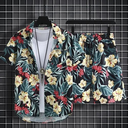 Floral Design men Beach short set - Wear with style