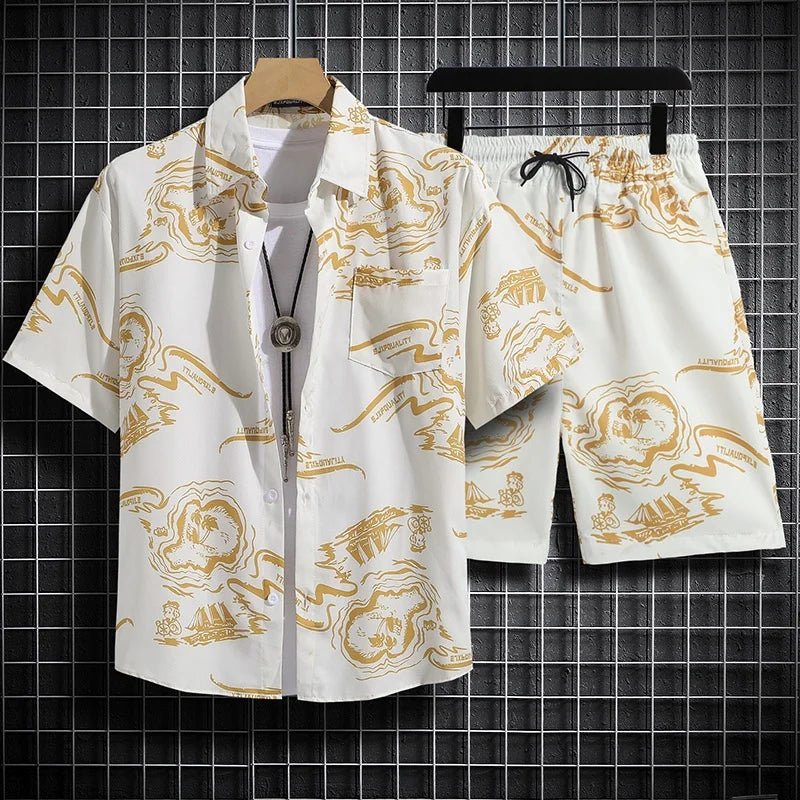Floral Design men Beach short set - Wear with style