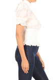 Floral short sleeve top with keyhole slit - Wear with style