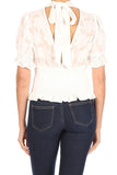 Floral short sleeve top with keyhole slit - Wear with style
