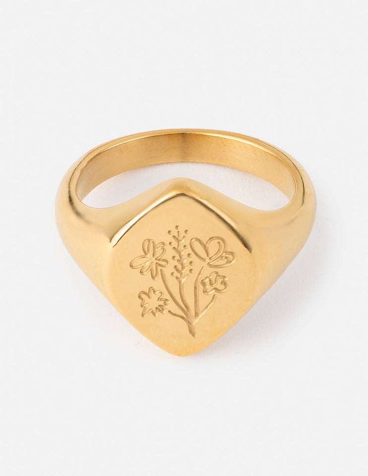 Floral Signet Ring - Wear with style