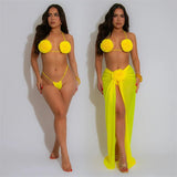 Flower pop three piece swimsuit - Wear with style