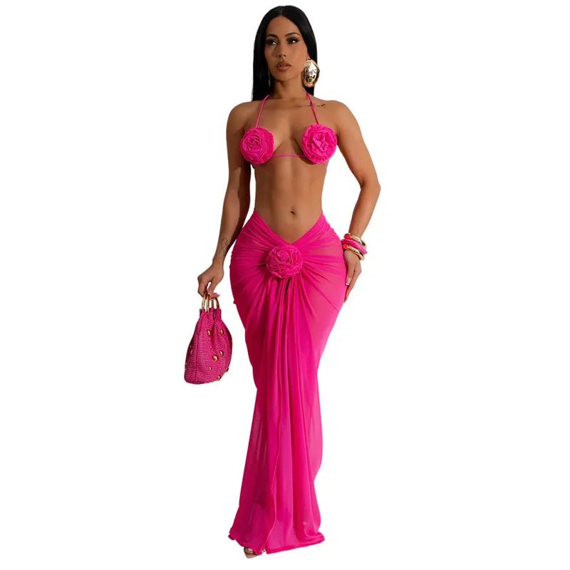 Flower pop three piece swimsuit - Wear with style