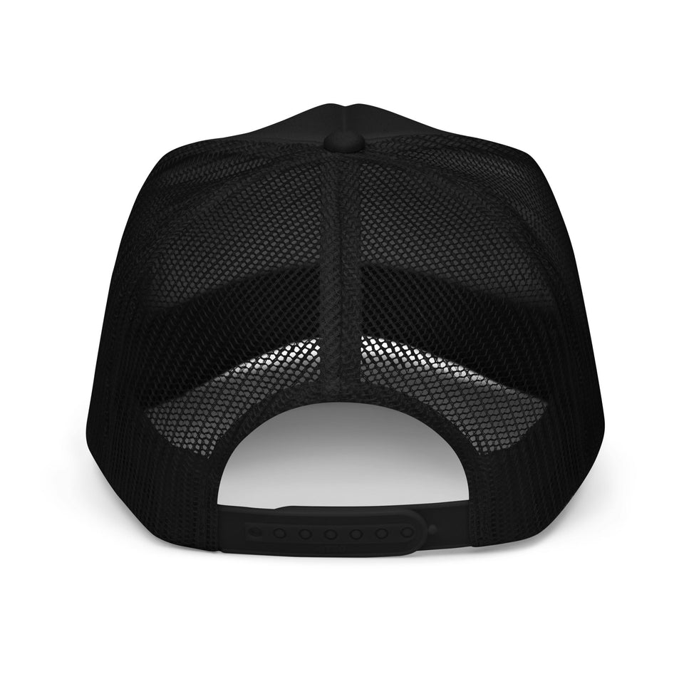 Golf Club Trucker Hat – Foam Mesh Hat with Golden Yellow Print