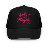 Girls Are Players, Too Embroidered Golf Trucker Hat