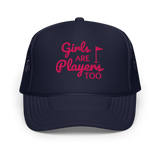 Girls Are Players, Too Embroidered Golf Trucker Hat