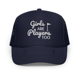 Girls Are Players, Too Embroidered Trucker Hat