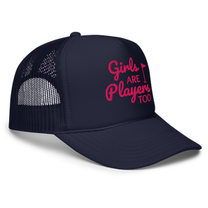Girls Are Players, Too Embroidered Golf Trucker Hat