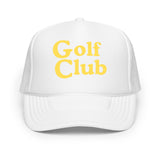 Golf Club Trucker Hat – Foam Mesh Hat with Golden Yellow Print