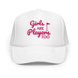 Girls Are Players, Too Embroidered Golf Trucker Hat