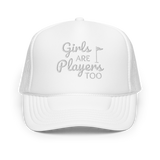 Girls Are Players, Too Embroidered Trucker Hat