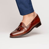 15-586-CGN FRANCO Italian Calfskin Tassel Loafer Cognac