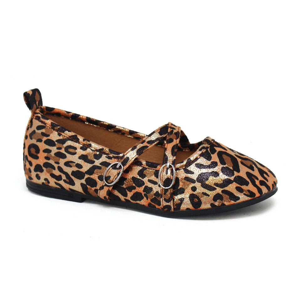 Frida- Girls Double Cross Strap Flats - Wear with style