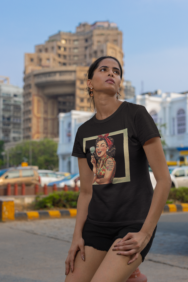Vintage Short Man Pin Up Slim Fit Graphic Tee