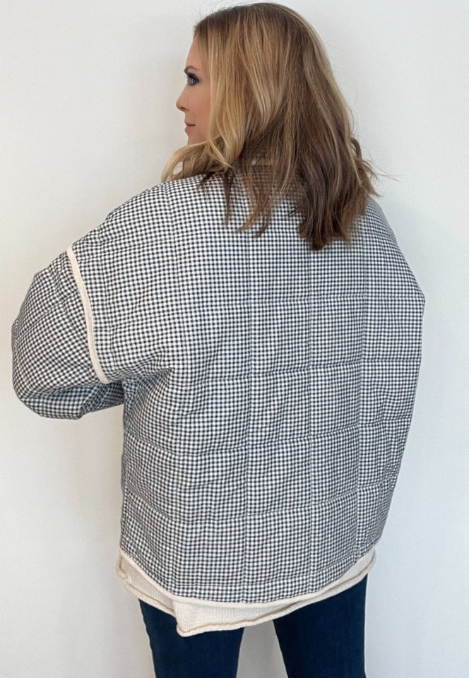 Gingham Jacket-Blue/Cream - Wear with style