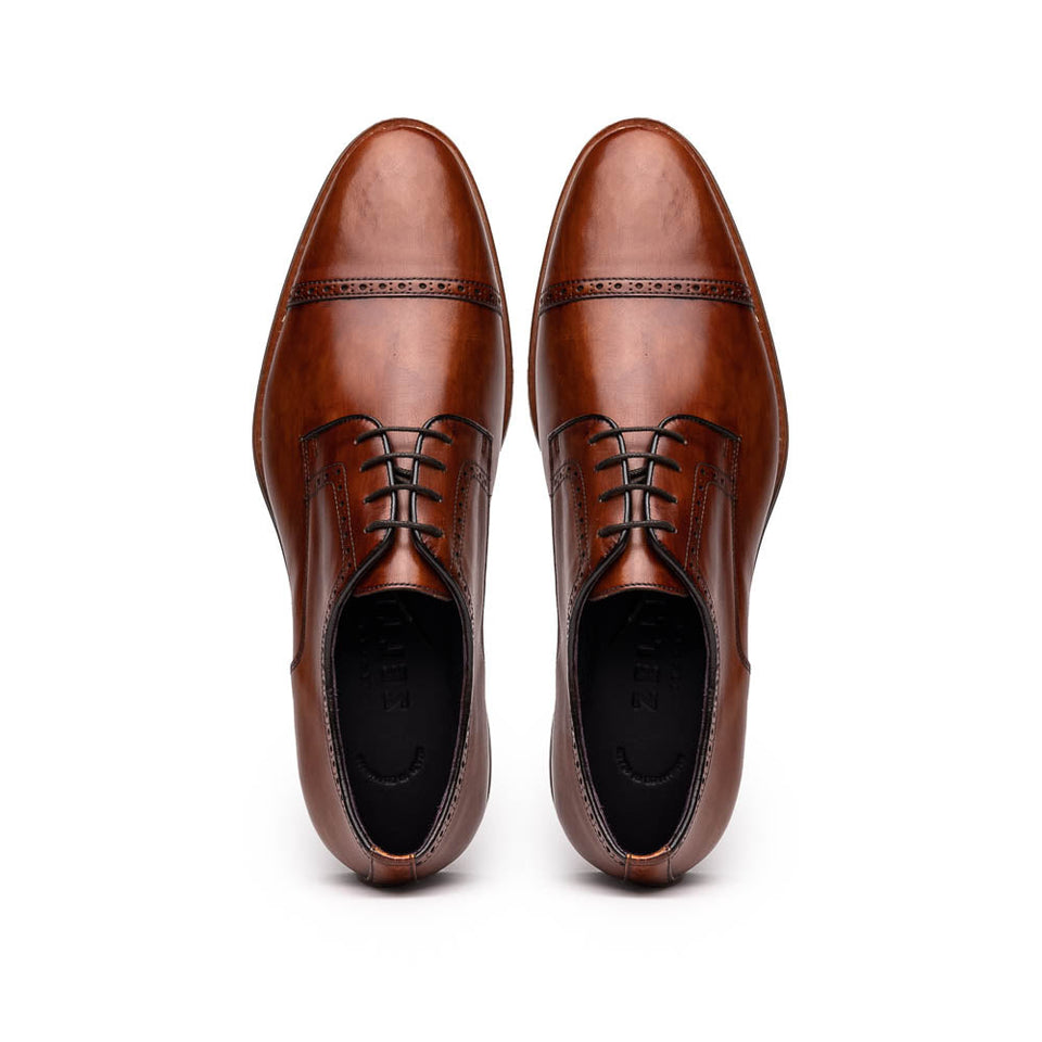 25-548-CGN GIOVANNI Italian Calfskin Lace Up Cognac
