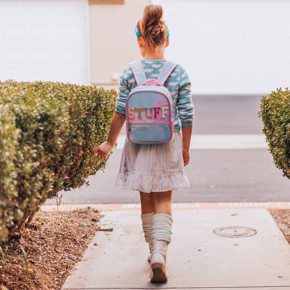 Girls Backpack with Glitter Varsity Letters - Mini Tie Dye - Wear with style