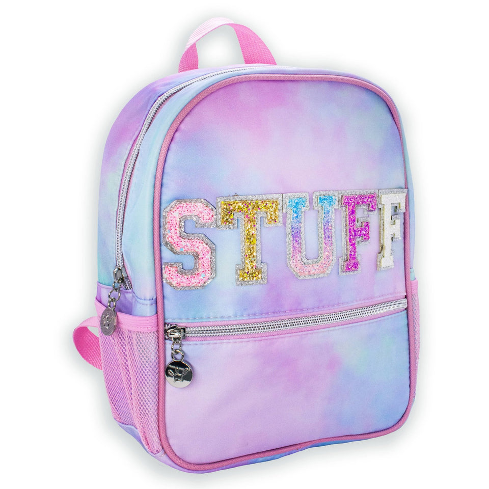 Girls Backpack with Glitter Varsity Letters - Mini Tie Dye - Wear with style