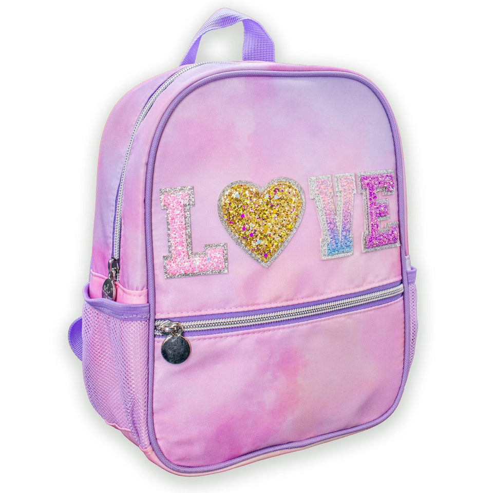 Girls Backpack with Glitter Varsity Letters - Mini Tie Dye - Wear with style