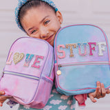 Girls Backpack with Glitter Varsity Letters - Mini Tie Dye - Wear with style