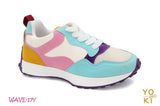 Girls Color Block Lace Up Jogger Sneakers - Wear with style