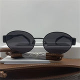 Gold Metal Frame Oval Small Sunglasses - Wear with style