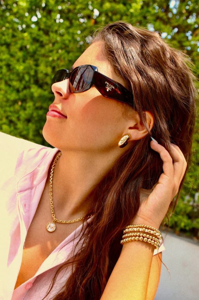 Gold Mother of Pearl Initial Letter Necklace - Wear with style