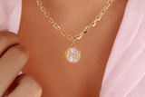 Gold Mother of Pearl Initial Letter Necklace - Wear with style
