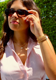 Gold Mother of Pearl Initial Letter Necklace - Wear with style