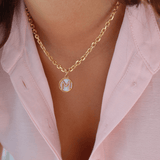 Gold Mother of Pearl Initial Letter Necklace - Wear with style