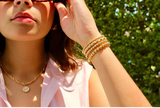 Gold Mother of Pearl Initial Letter Necklace - Wear with style