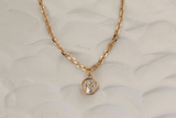 Gold Mother of Pearl Initial Letter Necklace - Wear with style