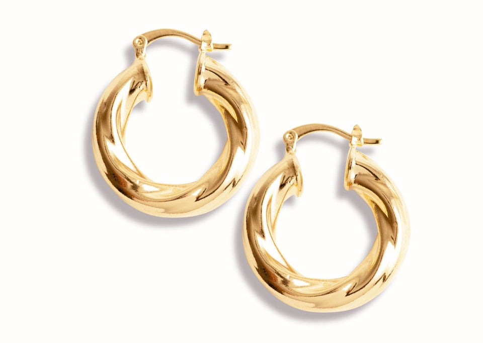 Gold Twist Hoops - Wear with style