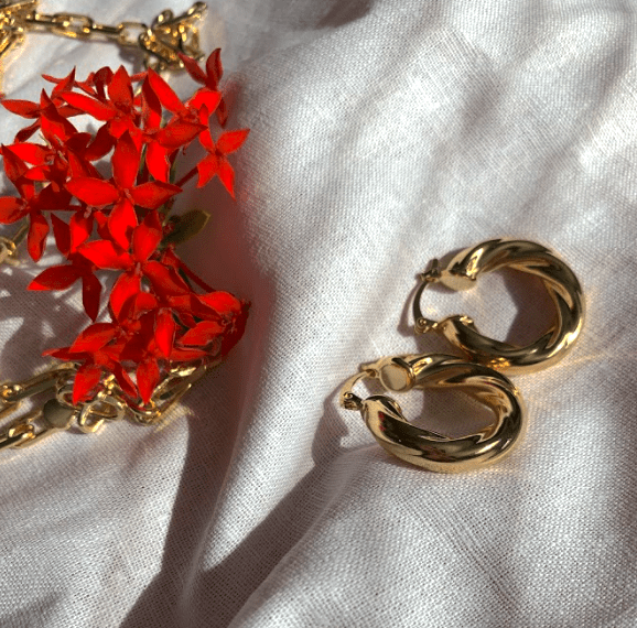 Gold Twist Hoops - Wear with style