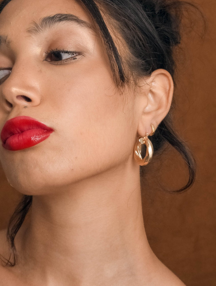 Gold Twist Hoops - Wear with style