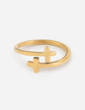 Gold Wrapped Cross Ring - Wear with style