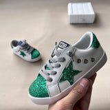 Green Glitter Star and Accent Sneakers - Wear with style