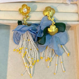 Handmade Cotton Long Tassel Earrings - Wear with style