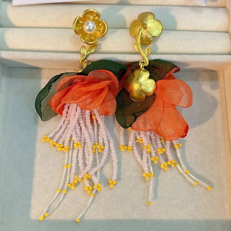Handmade Cotton Long Tassel Earrings - Wear with style