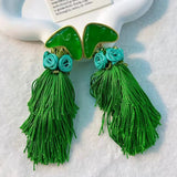 Handmade Cotton Long Tassel Earrings - Wear with style